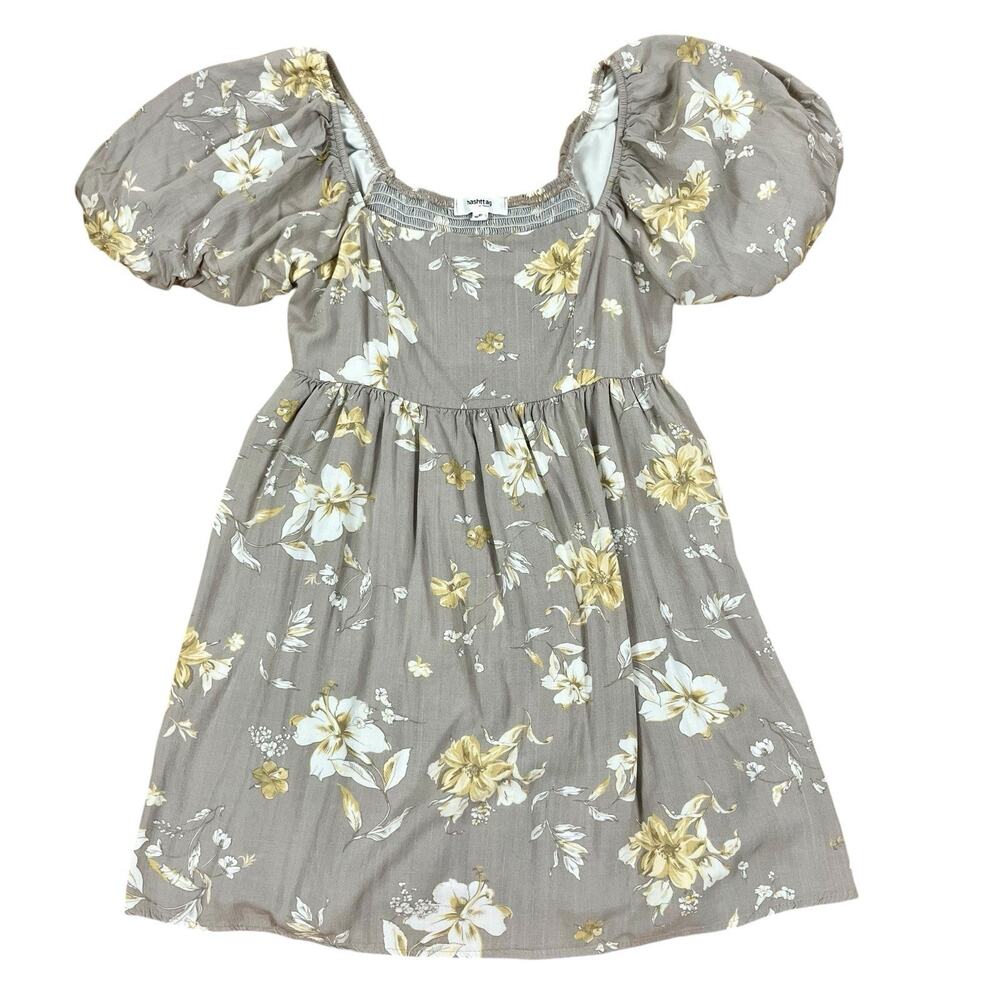 Babydoll Puff Sleeve Floral Dress Sz S Cottagecore Milkmaid USA Hashtag In Trend